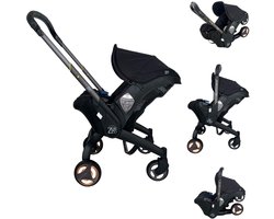 ZIA S & CO 3-in-1 Kinderwagen - Wandelwagen - Autostoeltje - Buggy - Nieuwste Model - Inklapbaar - Zwart - 0-24 Maanden