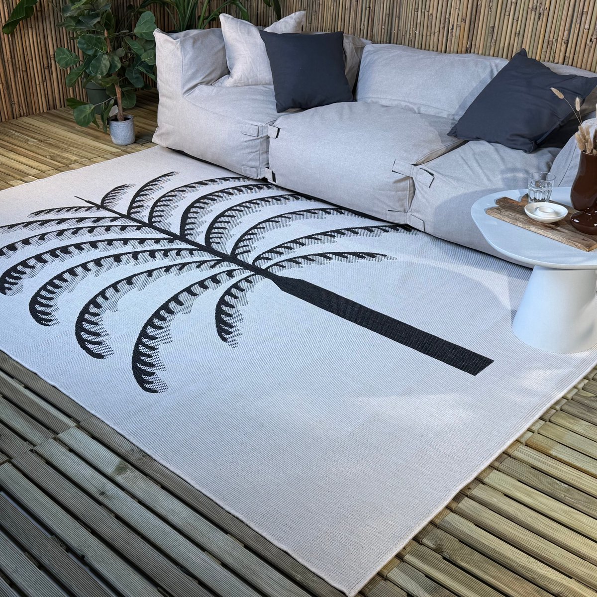 Buitenkleed Breeze zwart/wit - Interieur05 - 160 x 230 cm - (M)