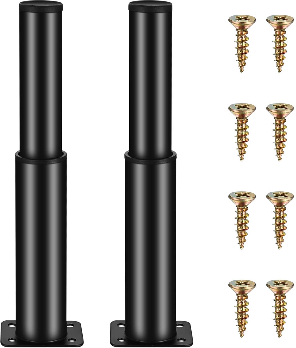 My Ninki ® Verstelbare Metalen Meubelpoten voor Diverse Meubelstukken met Hoogte-Opties van 15 tot 25 cm