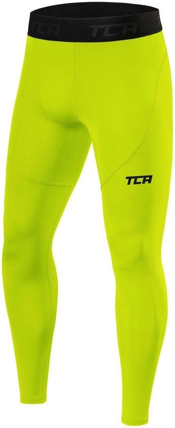 Foto: Tca mannen jongens pro performance compressie leggings thermische base layer panty lime punch m