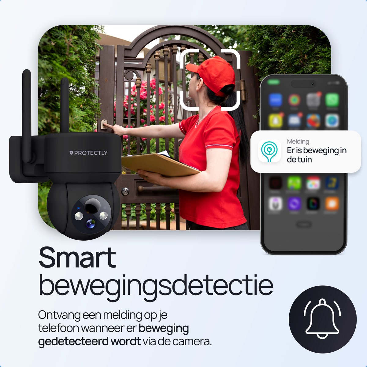 Protectly Beveiligingscamera Draadloos Buiten – 3K, Zonne-energie thumbnail 3