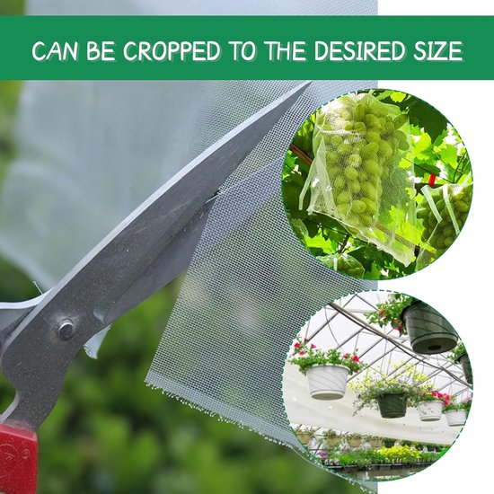 2 x 10 m Insectengaas Tuin met 10 Grondpennen, Fijnmazig 2 x 10 m Insectengaas Tuin met 10 Grondpennen, Fijnmazig