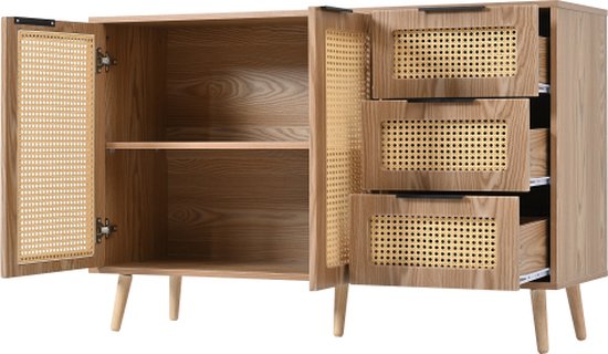 Opium Outlet Chinese commode dressoir kast Aziatisch oosterse dressoir vintage koloniale stijl bruin Shabby Chic stijl (bruin