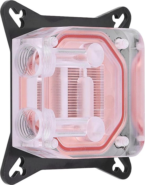 Richer-R Computer waterkoeling CPU-Block Head, Universal PC CPU koelwater blok waterblok waterkoelblok met rood koper base kit voor 775 / 115x / 2011