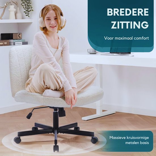 CASTLOVE Stoffen Bureaustoel Ergonomische Computer Bureaustoel Draaibare Brede Executive Office Chair met Opklapbare Armsteun voor Kantoor Thuis (Grijs