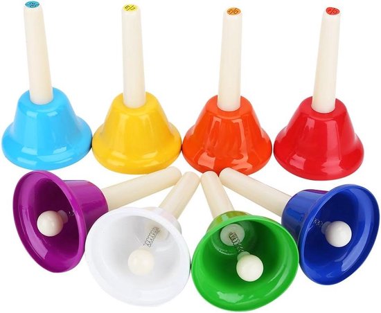 Hand Bell Set 8-Note Metal Musical Handbells Diatonic Bells Sets ...