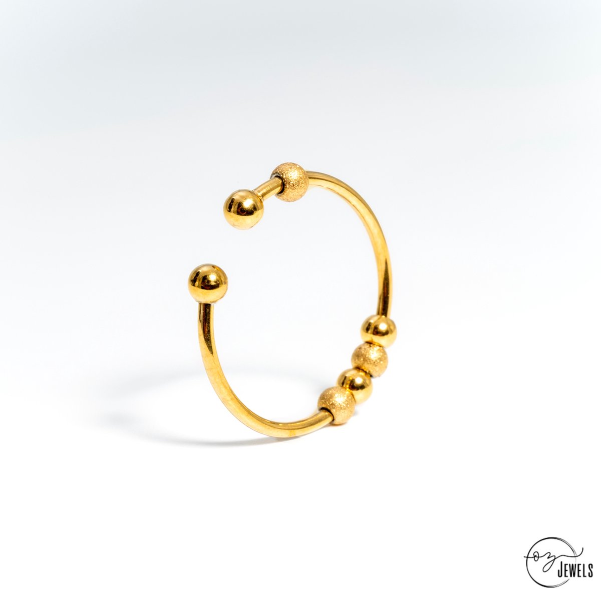 OZ Jewels – Kralen Ring – 18K Verguld – Subtiel – Vrouwen