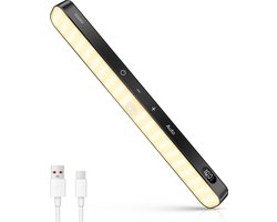 Sounix LED Verlichting met Bewegingssensor - LED Kastverlichting - 60 LED - Dimbaar - Warm wit licht - USB Oplaadbare Led-Strip - 1 stuk - Zwart