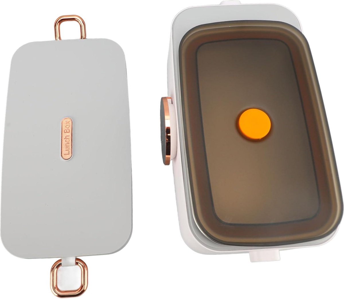 Elektrische Lunchbox Voedselverwarmer, 1L Capaciteit Snel Verwarmde Lunchboxen voor Volwassenen, USB Oplaadbare Draadloze Verwarmde Lunchbox Draagbare Voedselverwarmer