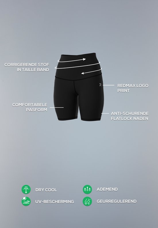 Redmax Biker Short Dames Corrigerend Perfect RMXBobby - Sportkleding - Geschikt voor Fitness en Yoga - Dry Cool - Korte Legging - Corrigerend - Groen - 48 van Merkloos — afbeelding 4