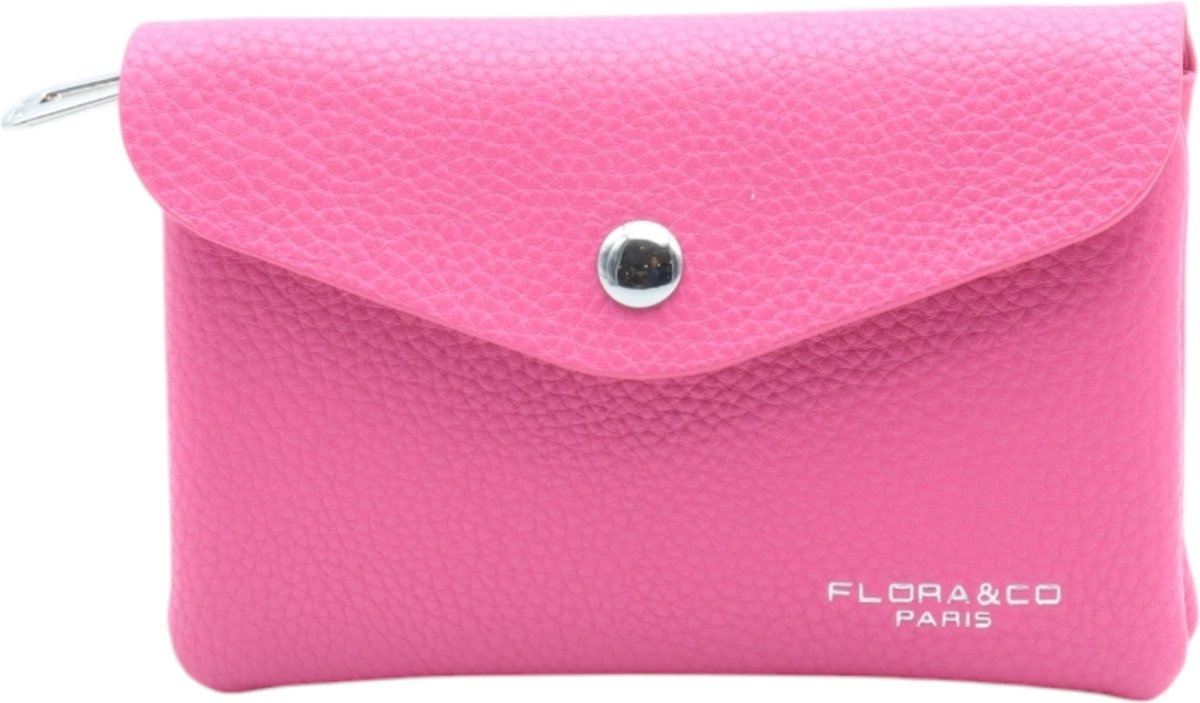 Flora & Co - Dames Portemonnee - Portefeuille - Beurs - Wallet - met rits - fuchsia