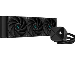 DeepCool LS720S Zero Dark - Vloeistof-koelsysteem processor afmeting radiator 360mm - voor Intel LGA 1700, 115X - AMD AM5, AM4 - 3 x 120mm FDB fans - 4-pins - koper, kunststof - zwart