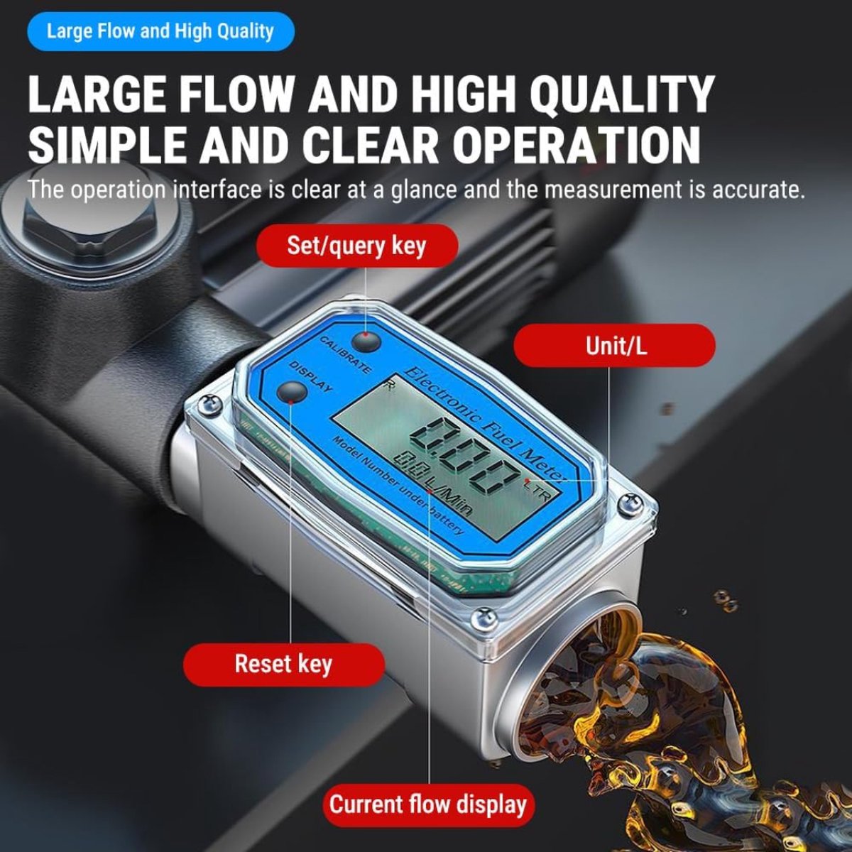 Ampèremeter met Hall-sensor en digitaal led-display, 50 A - Zeer