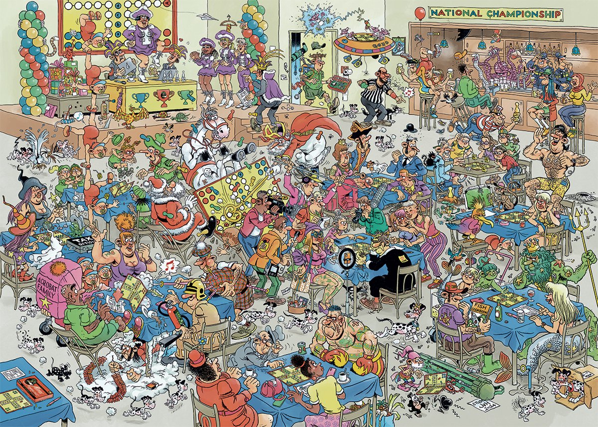 Jan van Haasteren - NK Mens Erger Je Niet - 1000 stukjes puzzel - Legpuzzel — afbeelding 2
