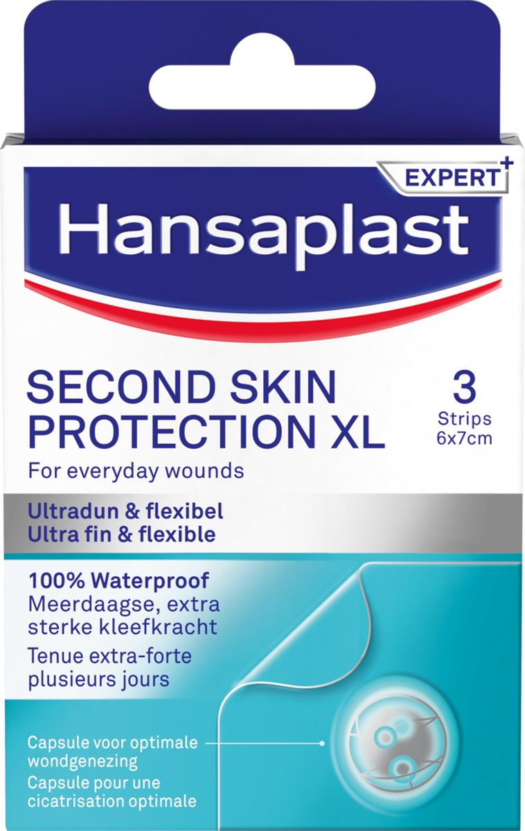 Goedkoopste Hansaplast XL Second Skin Protection Pleisters - Hydrocolloïde Wondpleisters - 3 stuks - Waterproof Eilandpleister - 72 uur fixatie