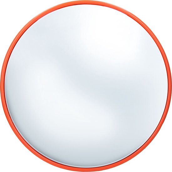 Miroir de circulation rouge, Ø 30 cm, avec support rotatif, en plastique et cadre en polypropylène et acier