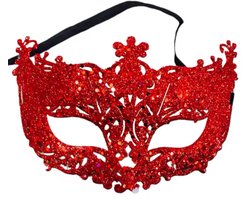 Scoby - Venetiaans Masker - Oogmasker - Gemaskerd Bal - Sensueel - Erotisch Masker - Verkleedpartij - Rood - One Size