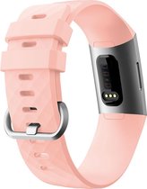 YONO Bandje geschikt voor Fitbit Charge 4/3 – Siliconen – Lichtroze – Large