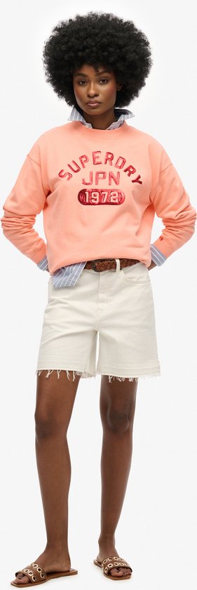 Pull à col roulé à empiècements Varsity Loose Crew Superdry pour femme