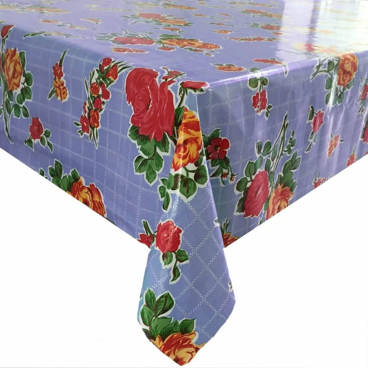 Mexicaans tafelkleed met wit kanten randje 1.80 m x 1.20 m rosedal lila