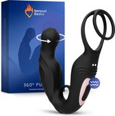 Sensual Desire® 360º Pulse – Prostaat Stimulator met Cockringen – 9 Roteer & Vibratiestanden – Prostaat Vibrator voor Mannen - Sex Toys voor Koppels – Anale speeltjes – Inclusief Erotische Luisterverhalen