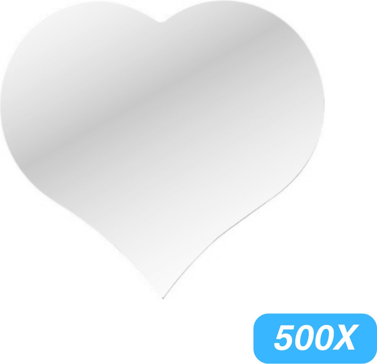Stickers - "Zilveren Hart" - 500 Stuks - 45mm x 40mm - Etiket - Sluitzegel - Etiketten - Sluitstickers - Zilver - Hart