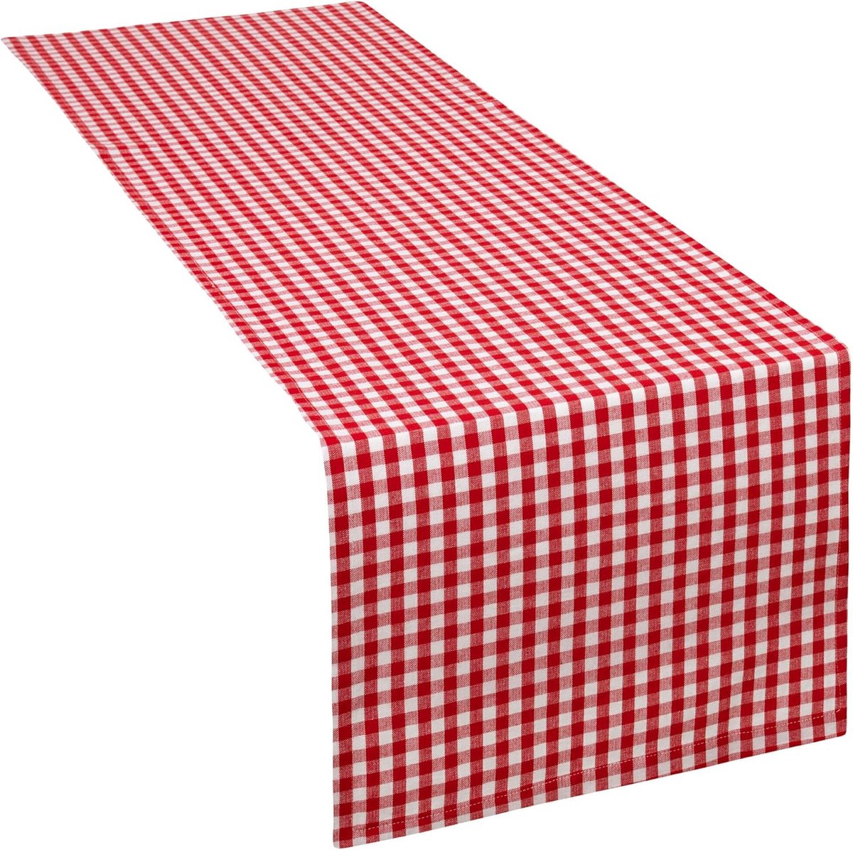 Goodivery ® Scandinavische Stijl Tafelkleed 40 x 220 cm Rood/Wit Geruit - 100% Katoen