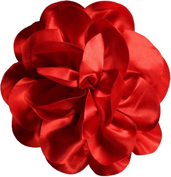 Decoratie Speld - Satijnen Bloem - Rood