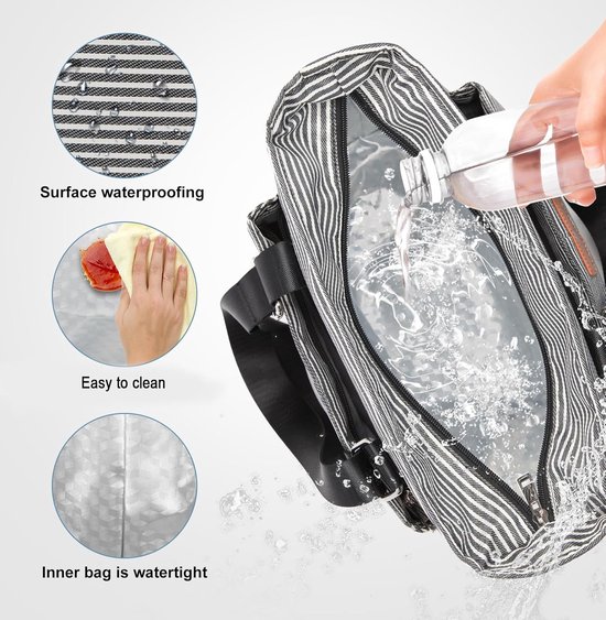Lunchtas dames - Koeltas werk dames - 12L - Strepen - Waterdicht materiaal van Luxe Lunchtassen — afbeelding 4