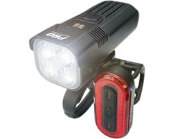 Fietsverlichting USB Oplaadbaar 1100 en 100 Lumen Koplamp en Achterlicht Fiets LED Fietslicht