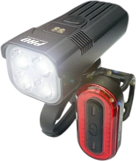 Fietsverlichting USB Oplaadbaar 1100 en 100 Lumen Koplamp en Achterlicht Fiets LED Fietslicht