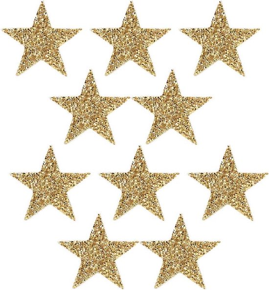 10 stuks Ster Hot Melt Strass-stickers - DIY geborduurde patch naaien - applicatie Hot Melt - kleding telefoon decoratie - accessoires - goud