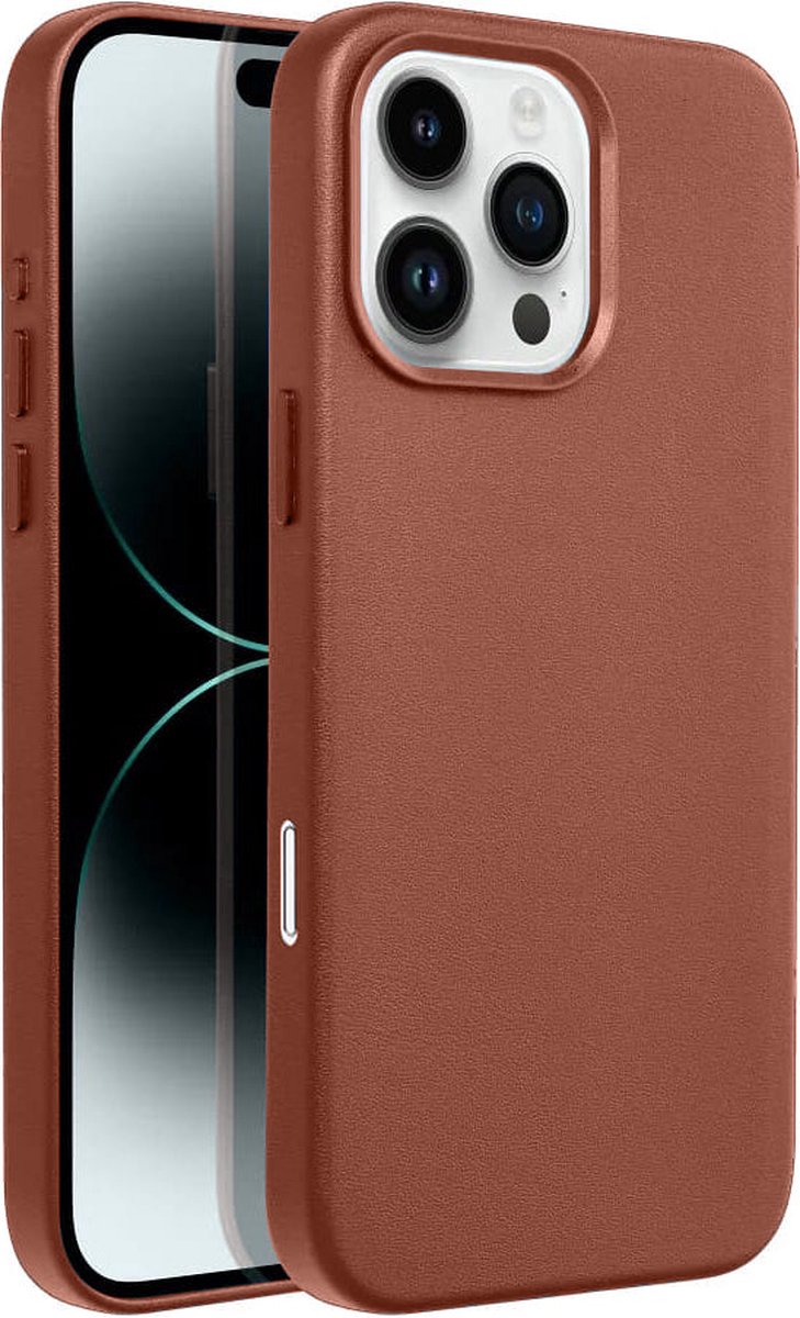 Casify Leren Hoesje geschikt voor MagSafe iPhone 16 Pro Hoesje - Omber