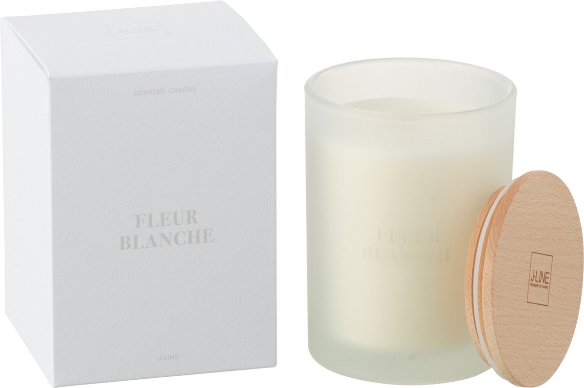 J-Line geurkaars Accords Essentiels - Fleur Blanche - wit - 38U Wit - Rood