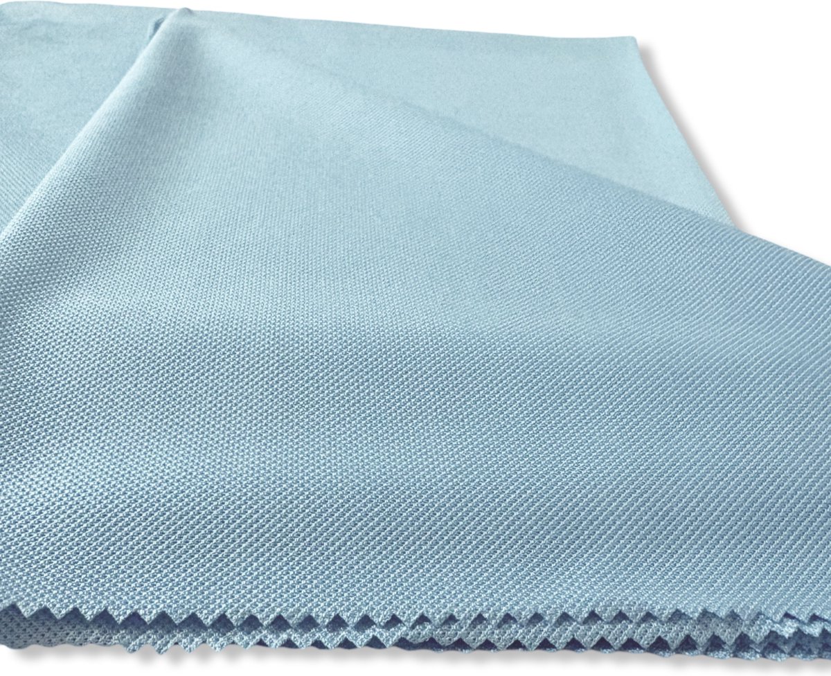 Poleerdoek glazen microvezel 2 stuks - 50x70cm - professionele horeca polijstdoek - blauw