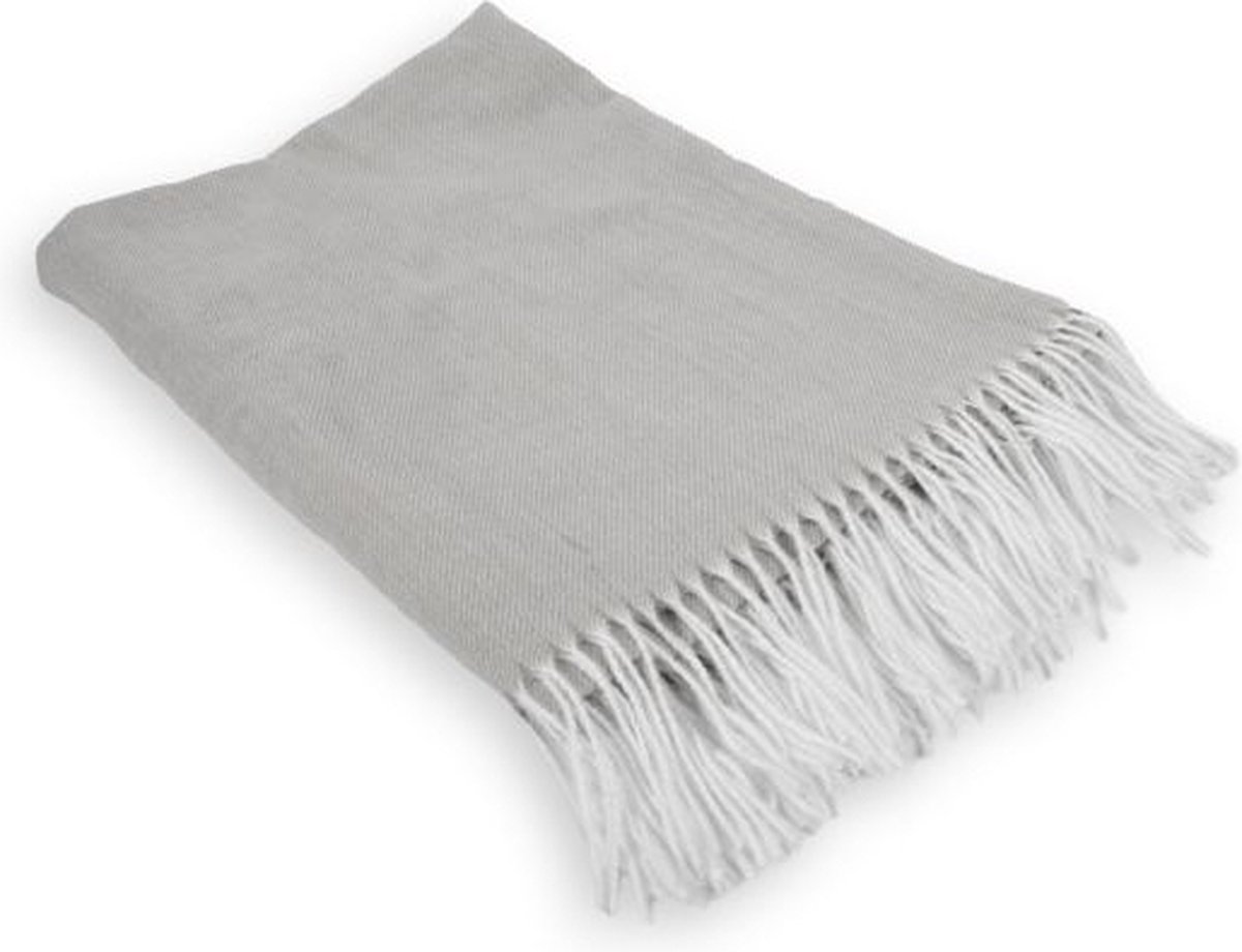 Tiseco Plaid AMALIA met franjes - 150x200 cm, grijs GREY