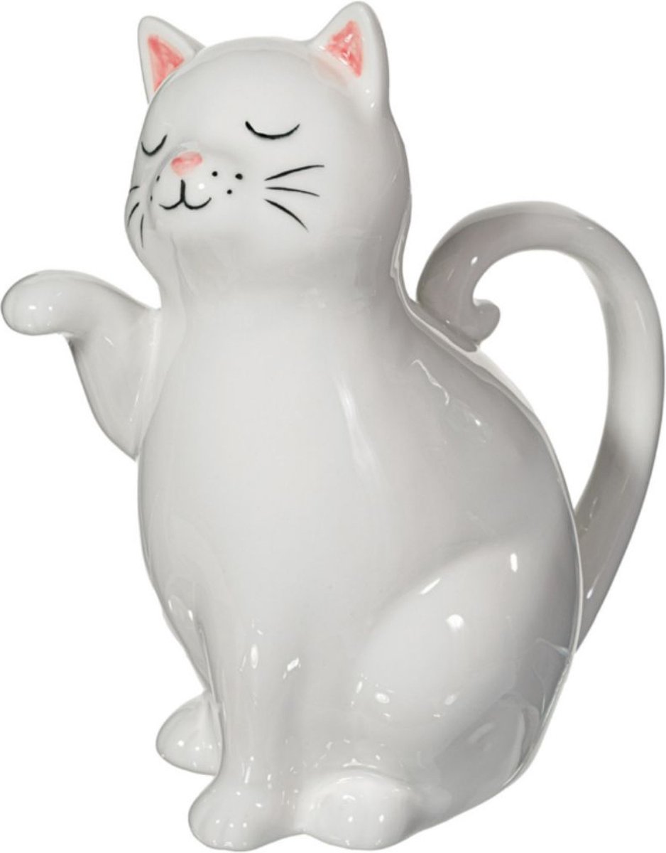 Witte Kat aardewerken gieter - Sass & Belle