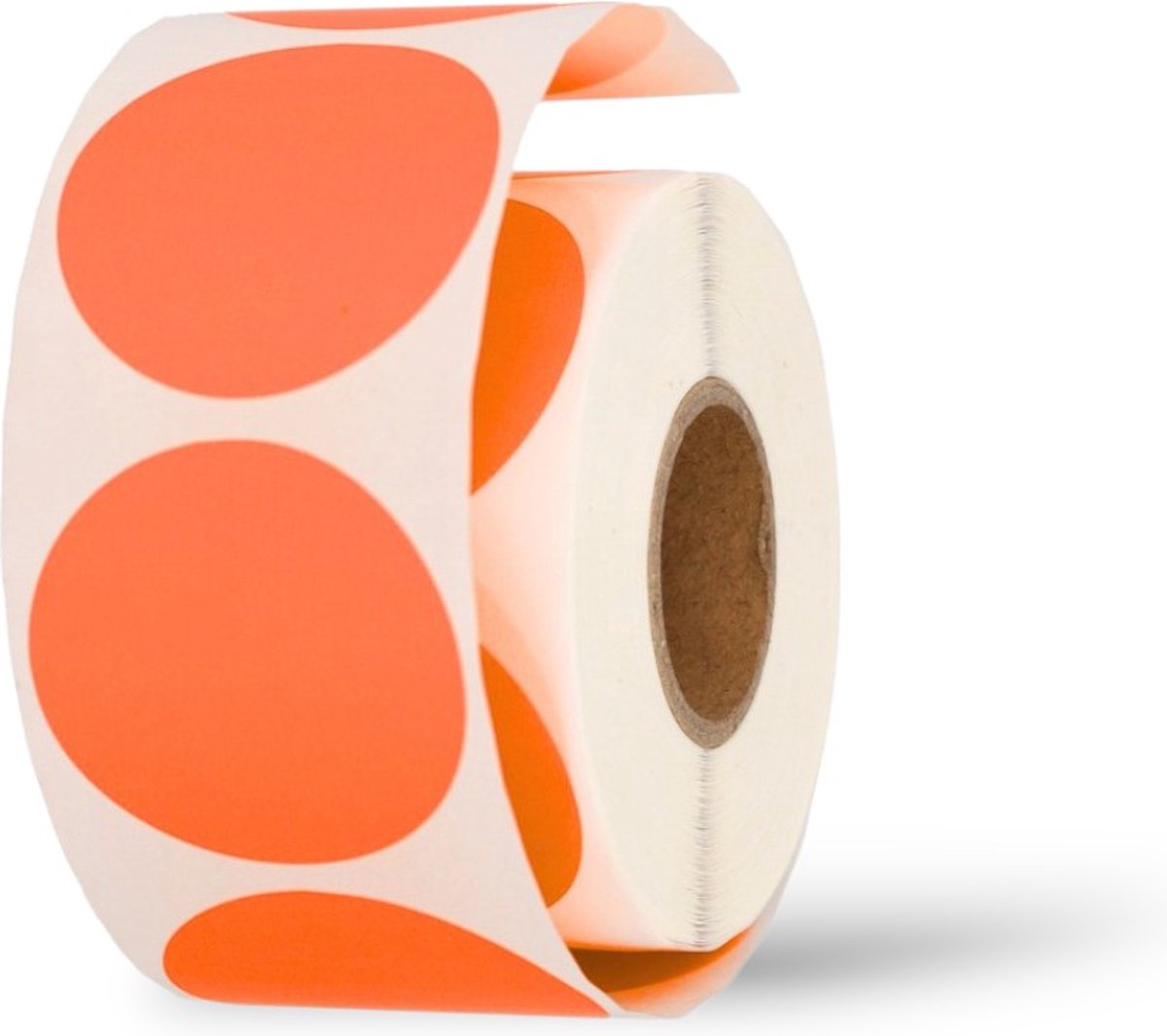 Etiket - Reclame-etiket - papier - permanent - ∅35mm - fluor/rood - rol à 2000 stuks