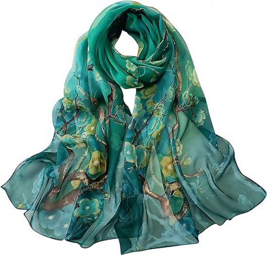 Foulard Soie Carreaux Foulard Polyester Doux Foulard Tartan Doux En Soie - 160x50 Cm - Écharpe Longue élégante - Cadeau Idéal écharpe Carreaux Foulard Femme