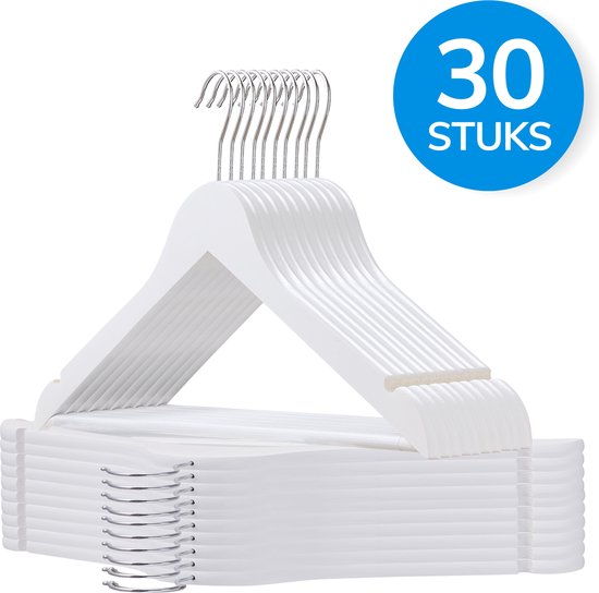 RSR Hangers Kleerhangers, metaal, 50 stuks, wit, set draadhangers, metalen kledinghangers, draadkleerhangers, broekhanger, ruimtebesparend, 40 cm, hoogwaardig