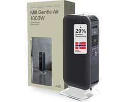 Mill AB-H1000DN BLACK - design olieradiator - 1000 Watt - droogt de lucht niet uit - stil - zwart- 5 jaar garantie