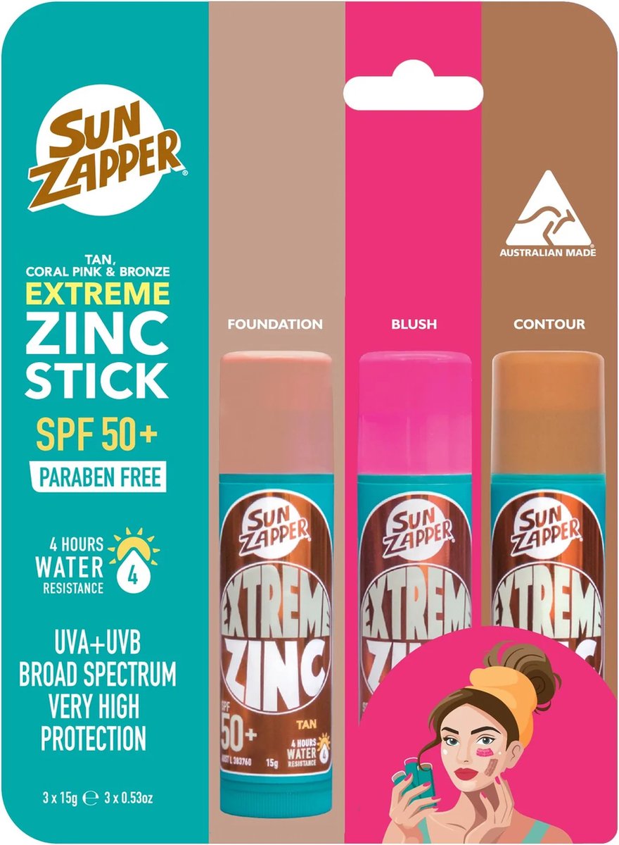 Sun Zapper Extreme Beauty Pack Zinc Stick SPF 50+
