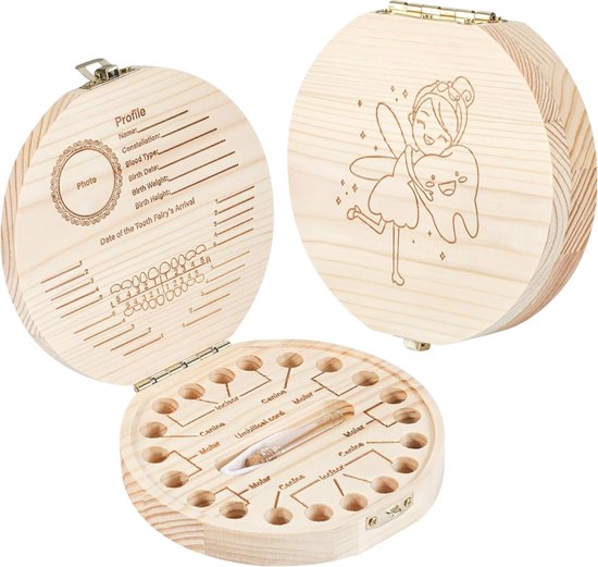 Alyze Tandendoosje - Jongens - Meisjes - Melktanden bewaardoosje - Logboek - Geboorte