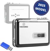 NicoBo USB Cassette converter en Speler - Windows 10 - Digitaliseren naar USB - Casette Tape Omzetten - met Uitlegvideo.