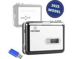 NicoBo USB Cassette converter en Speler - Windows 10 - Digitaliseren naar USB - Casette Tape Omzetten - met Uitlegvideo.