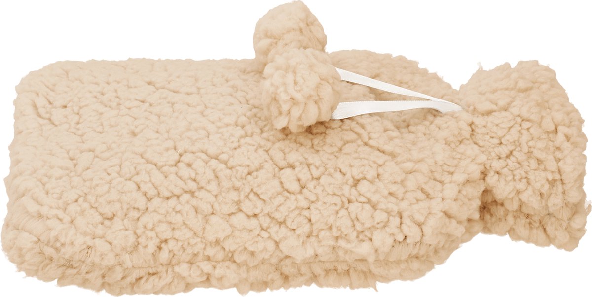 Kruik met Teddy Hoes 29x17x4 cm - Warmwaterkruik - Warmtekruik - Warmte Kussen - Beige - Deluxa – foto 5