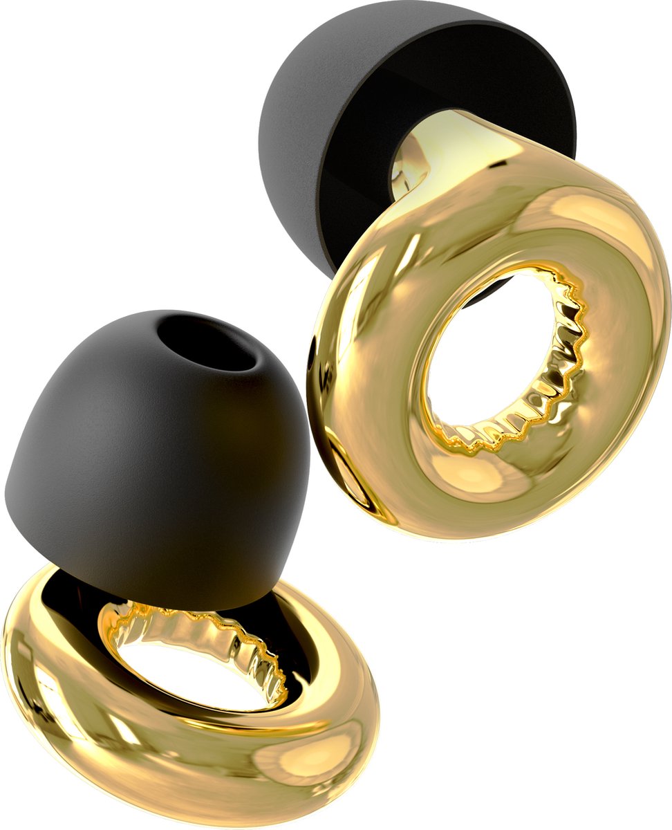 Goedkoopste Holy Earplugs - Oordopjes - Oordoppen voor Festival of Concerten - Oordopjes Festival - Partyplugs - Herbruikbare Festival Oordopjes met Opbergcase - Gehoorbescherming Tot 26 dB - 4 Maten XS/S/M/L - Goud