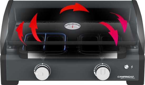Campingaz Onyx 2 Plancha tafelbarbecue – draagbare barbecue – 2080 cm² kookoppervlak – 10 jaar garantie op de branders en bakplaat – Zwart van Campingaz — afbeelding 4