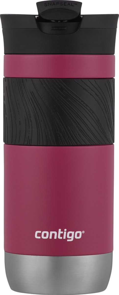 Contigo Byron Snapseal thermosbeker - Dragon Fruit - 16oz - roestvrijstalen isoleerbeker, koffiebeker-to-go, lekvrij, houdt tot 7 uur warm, vaatwasserbestendig BPA-vrij deksel, 470 ml