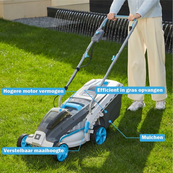 H-Ster accu grasmaaier Ruud 40V - snijbreedte 370mm - snijhoogte 25-75mm - incl. 40V accu en lader — afbeelding 5